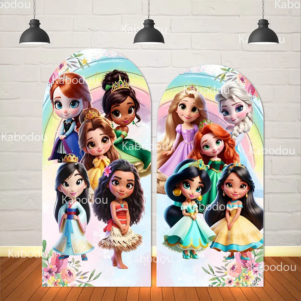 

Принцесса Диснея детский фон арочный чехол для девочек на день рождения Радужное украшение детский душ фон для фотосъемки