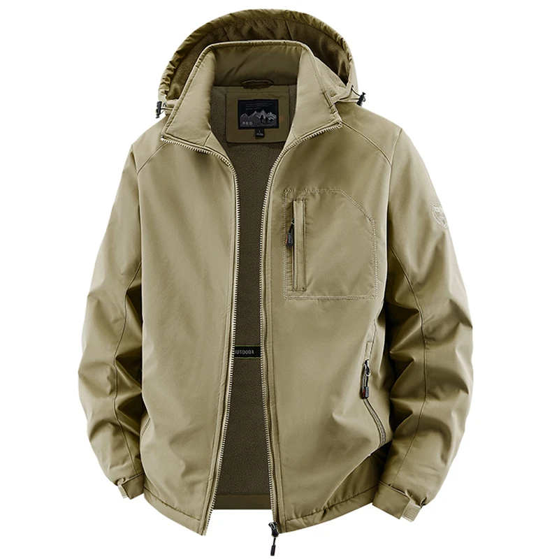 حجم كبير 6XL 7XL 8XL الخريف الشتاء جاكيت من الصوف للرجال رشاقته ملابس العمل في الهواء الطلق عادية يندبروف متعددة جيب معطف سترات الرجال #3