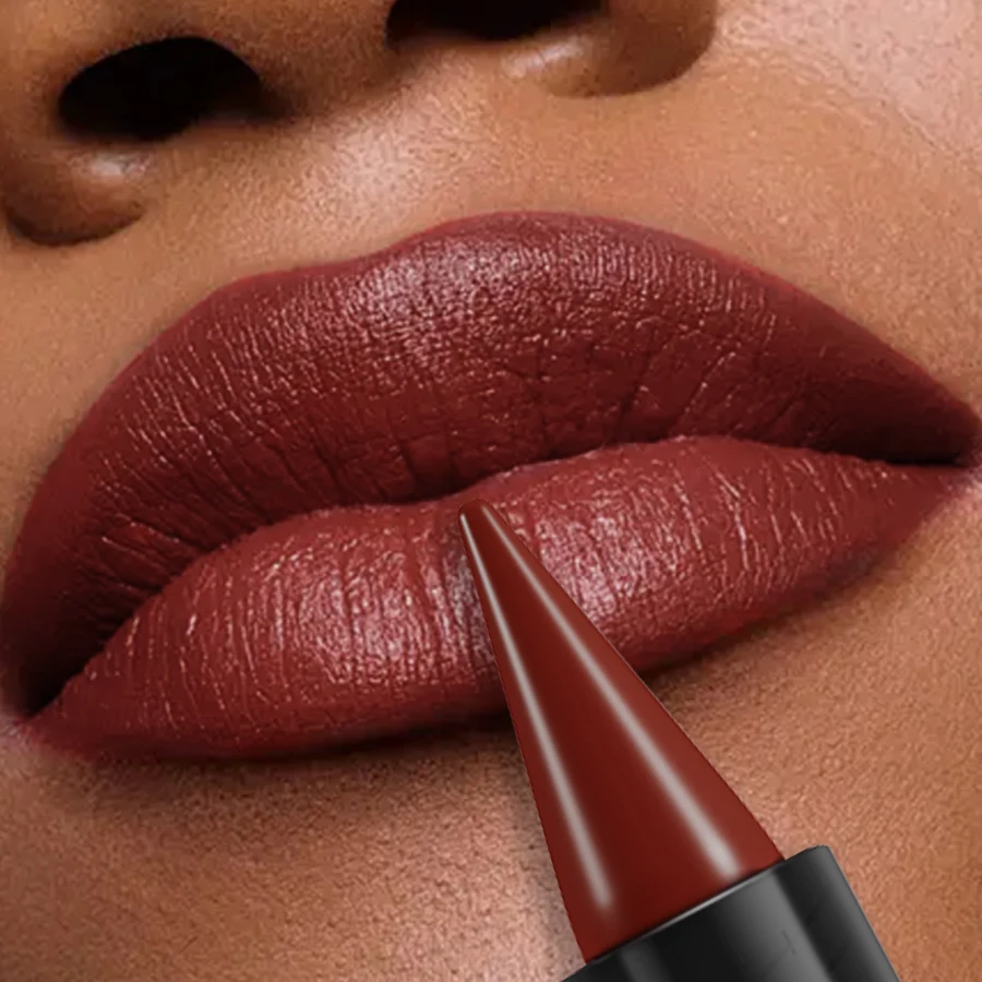 1pc ヌードブラウンリップライナーペン口紅マットスムーズな防水リップライナーペンシル長期的なノンスティックカップリップティントメイクアップ化粧品