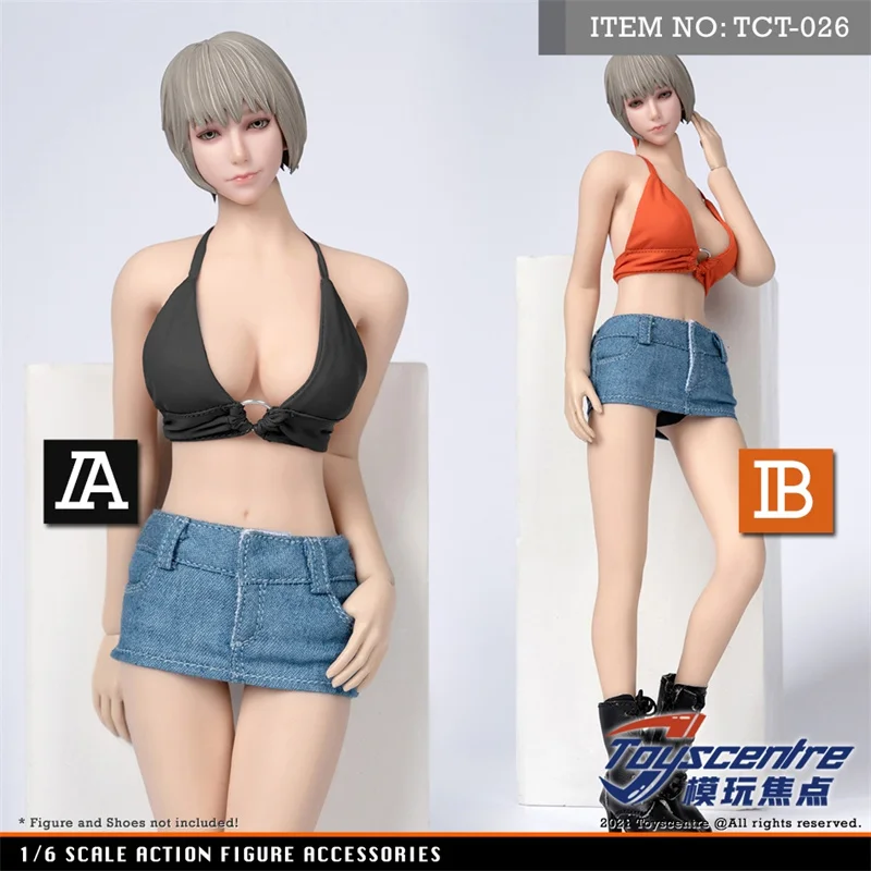 Toyscentre TCT-026 Scala 1/6 Reggicalze femminile Top Intimo Denim Gonna ultra corta Misura 12 "Action Figure Modelli del corpo