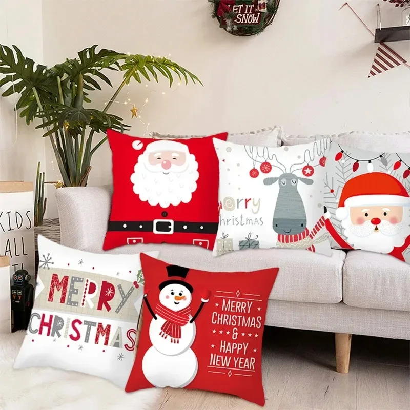 Christmas Cushion Cover Decorative Pillow Cover Throw Pillow Case Home Decor Sofa Bed Christmas Decor for Home Pillowcase