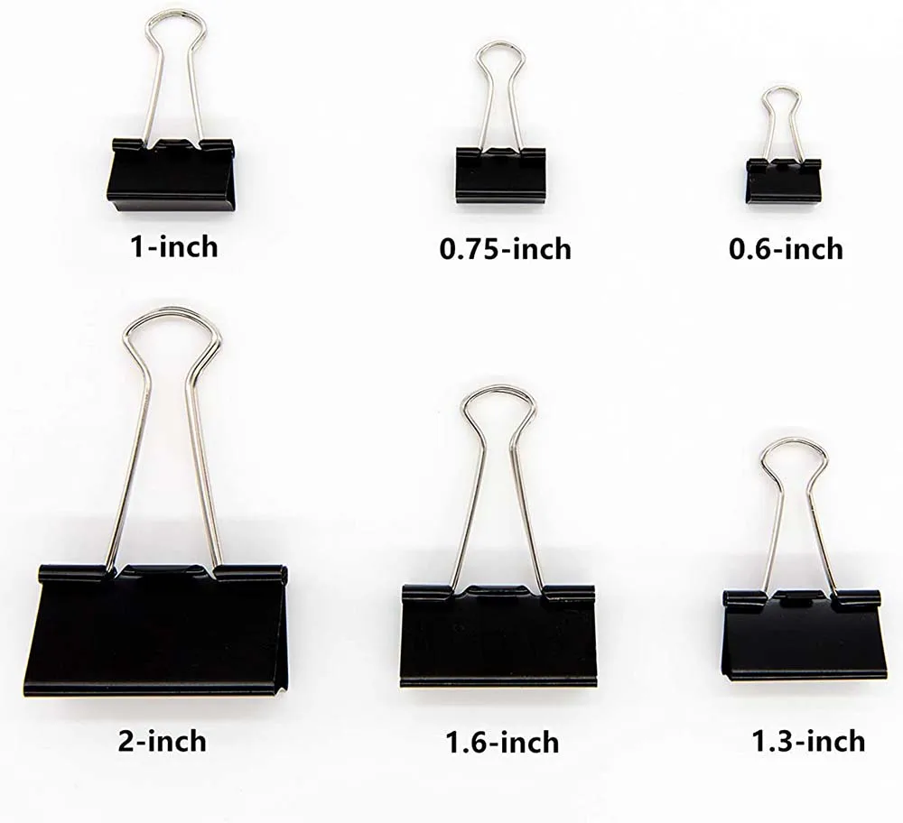 10/5Pcs Metal Binder Clips Paper clips 15/19/25/32/41MM Paper Clips For books Stationery School Office Supplies High Quality 2