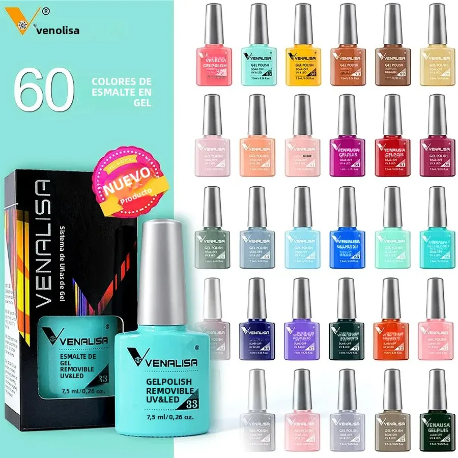 Gel de uñas de Color de lujo, laca de esmalte de uñas de Gel Venalisa, barniz de Gel de uñas de larga duración con LED UV, buen precio, súper esmalte de Gel
