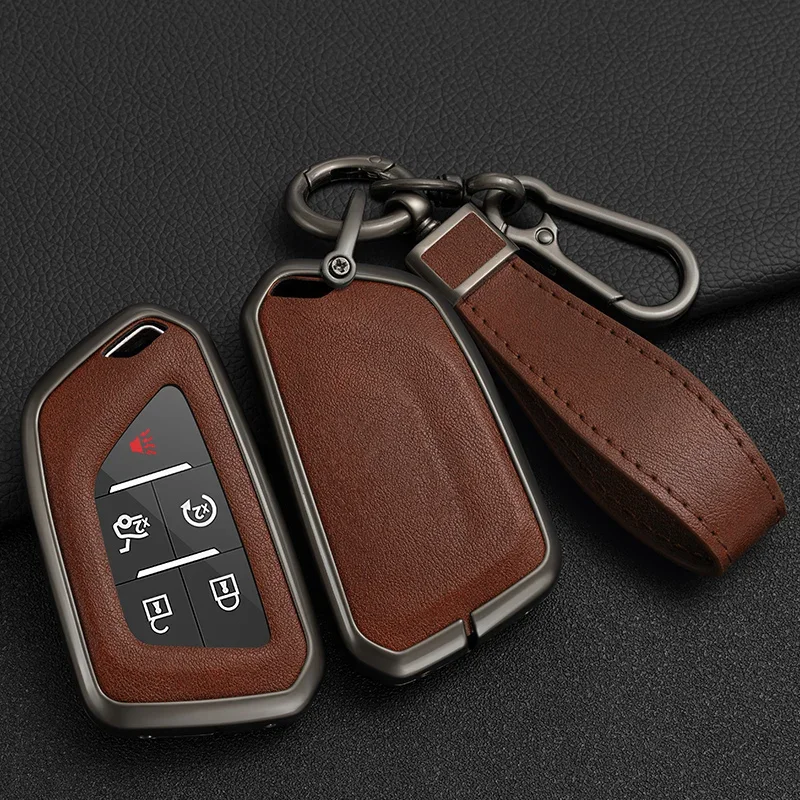 Alloy Car Remote Key Cover Case Holder Shell For Cadillac CT4 CT5 CT4-V C8 Corvette 2019 2020 2021 Accessories