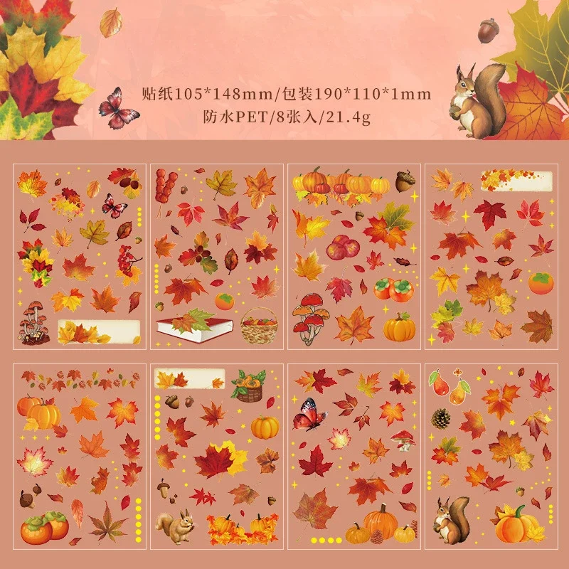 1pack Transparent Flowers Plants PET Decorative Stickers Diary Scrapbooking Material Deco Album Stationery Stickers