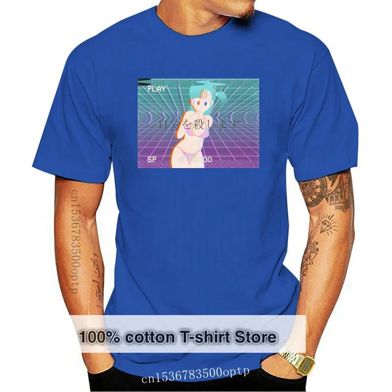 Fashion Vaporwave Bulma Tshirt Men Comical Short Sleeve Cotton Boy Girl T-Shirts Hiphop Top