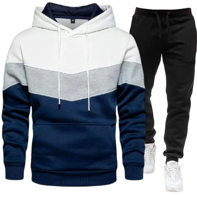 Men\'s Sets Hoodies+Pants Autumn Winter Hooded Sweatshirt Sweatpants Fashion Slim Fit Men Set Hoodie Pant Hip Hop Pullover Hoody