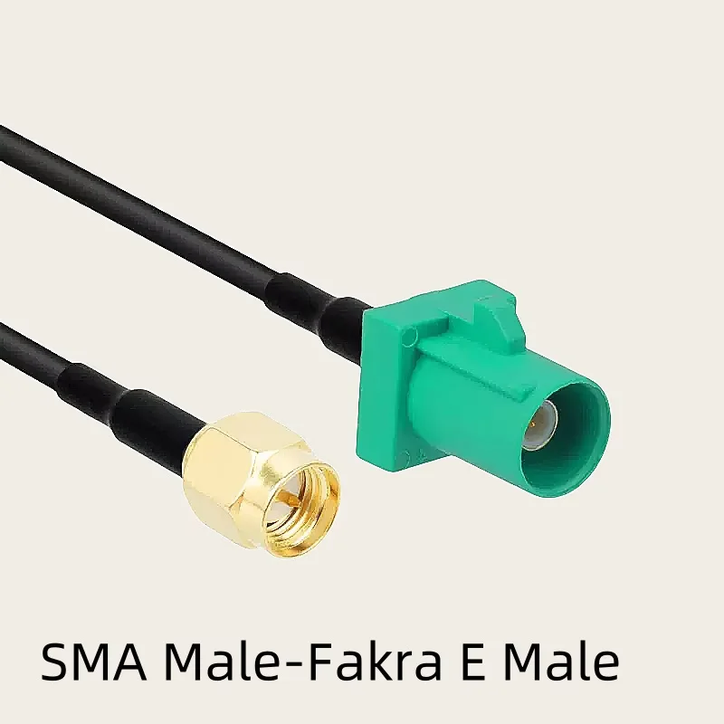green Fakra E Male/Female to SMA Male/Female GPS Antenna Fakra E Extension Cable Coax Connector Pigtail RG174 Cable