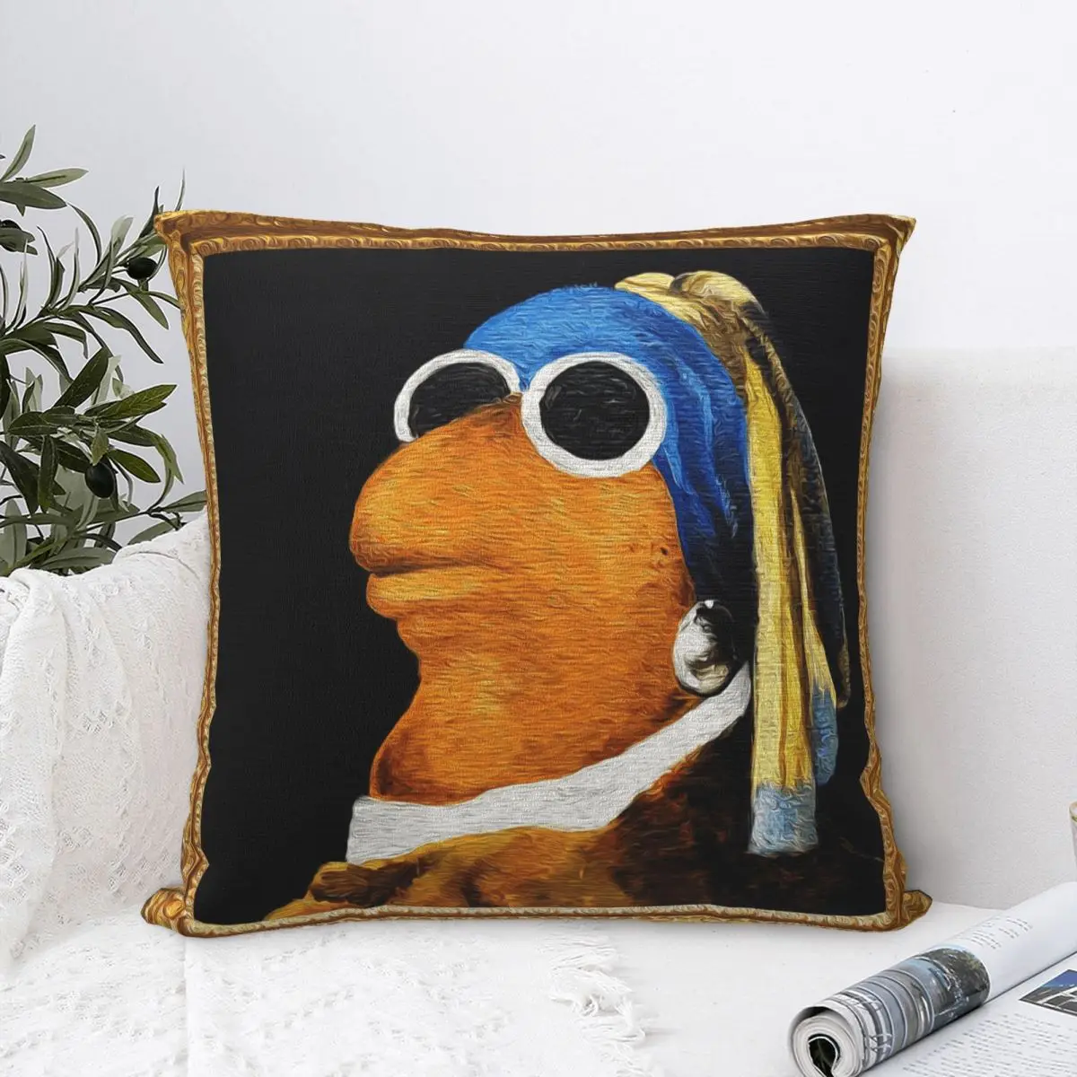 Marcus The Worm Meme Pillow Case Girl with a Pearl Earring Cushion Cover Awesome Zippered Decor Pillowcover for Car 18