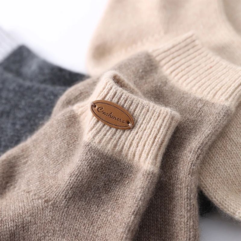 100% Pure Cashmere Home Hospital Socks Winter Luxurious Women\'s Knitted Warm Lightweight Soft Indoors Short Sleep Sock Christmas