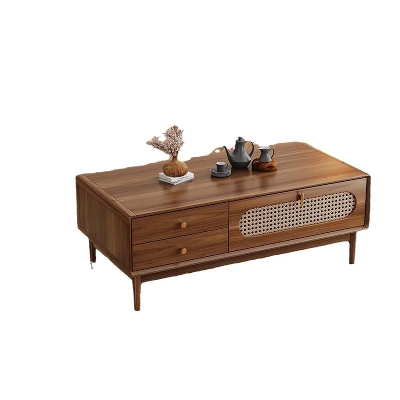 

TV cabinet floor cabinet Nordic small apartment solid wood living room household coffee table electricity