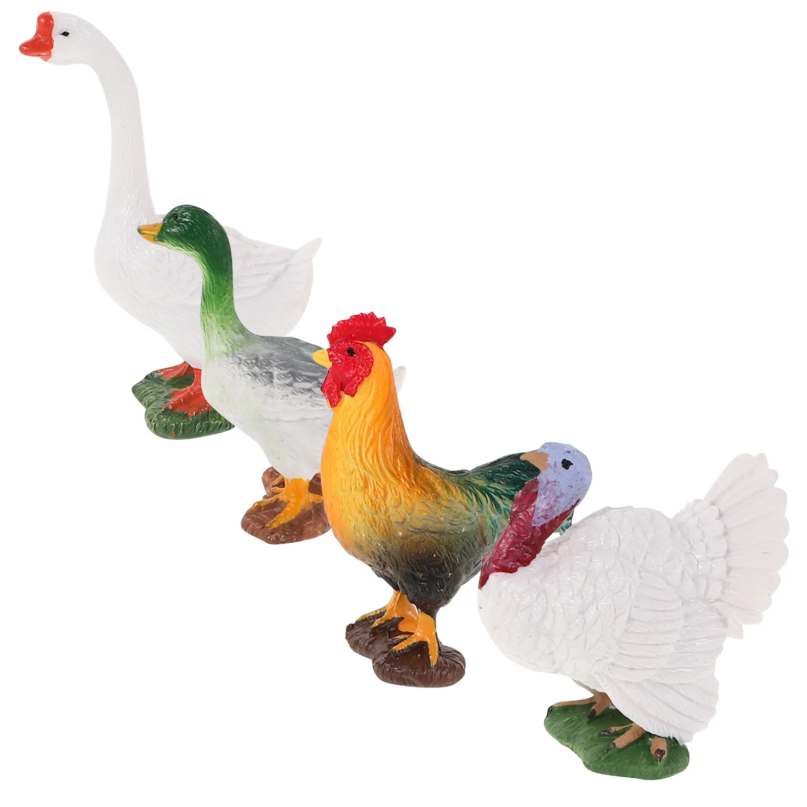 4 pezzi modelli di animali da fattoria mini figurine realistiche della fienile ornamenti di simulazione di pollo in plastica gioco educativo per bambini decorazioni per il desktop