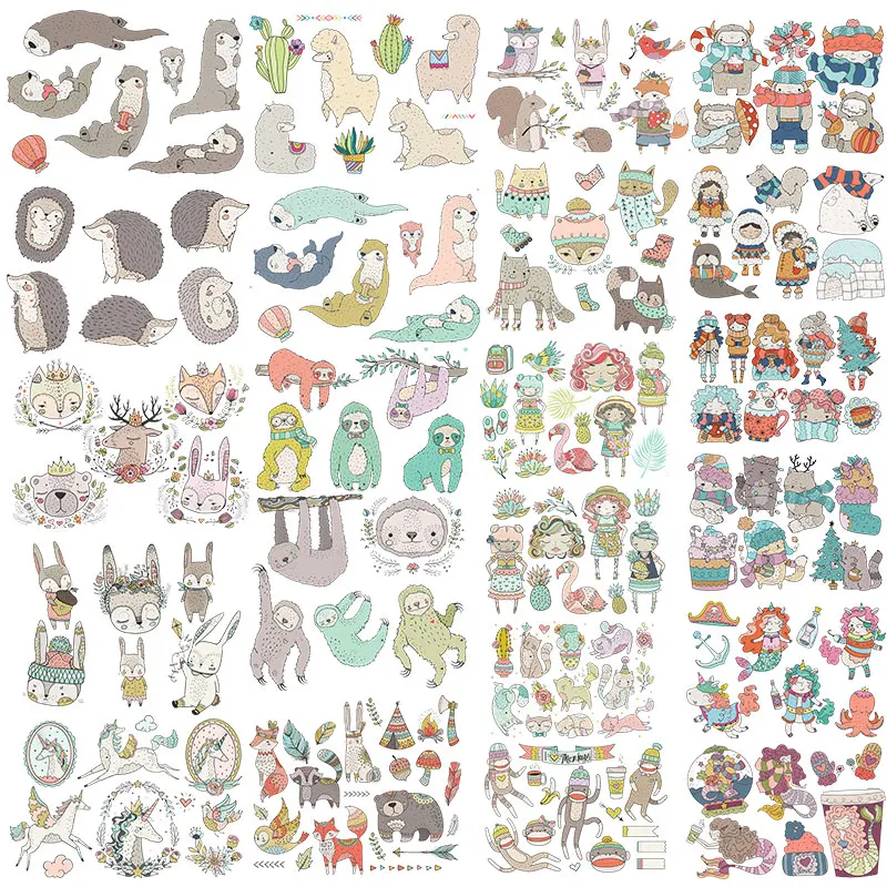 

Cute Cartoon animals Thermal Transfers Decals Patch Heat Transfer printing Stickers on Clothes Iron-on Transfers