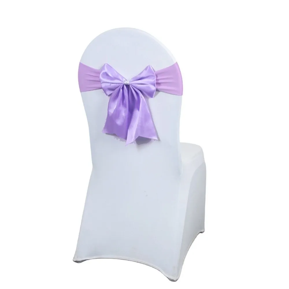Bows Chair Back Bow Decorative Belt Ready Made Elastic Band Event Chair Straps Ties Fastening Chair Cover Decors