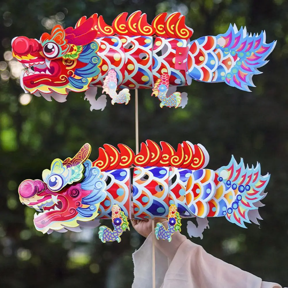 Chinese Dragon Lantern Diy Lantern Kit Chinese New Year Dragon Lantern Handmade Plastic Ornaments for Festive Indoor Outdoor