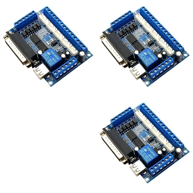 3X Driver Board MACH3 Engraving Machine 5 Axis CNC Breakout Board With Optical Coupler