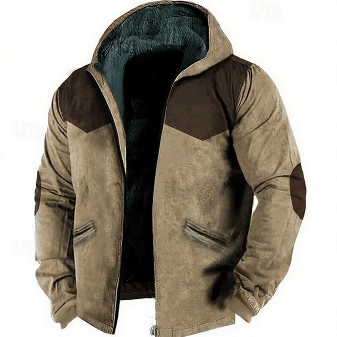 

Retro Men's Hoodie With 3D Striped Print And Zipper Fashionable Winter Hoodie Casual Oversized Men's Clothing