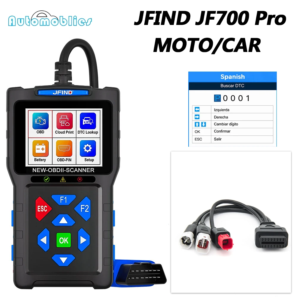 

Для Yamaha для Honda автомобильный сканер OBD2 3-в-1 универсальный мотоциклетный кабельный считыватель кодов аккумулятора диагностический инструмент