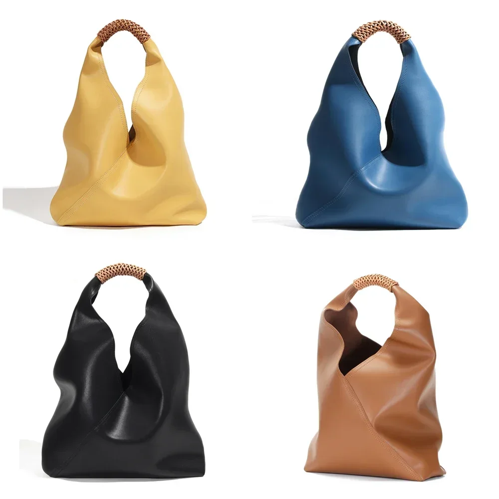 Cowhide Women\'s Handbag Soft Leather Shoulder Bag for Women Large Capacity Female Handbag Tote Ladies Bag Hobo Bucket