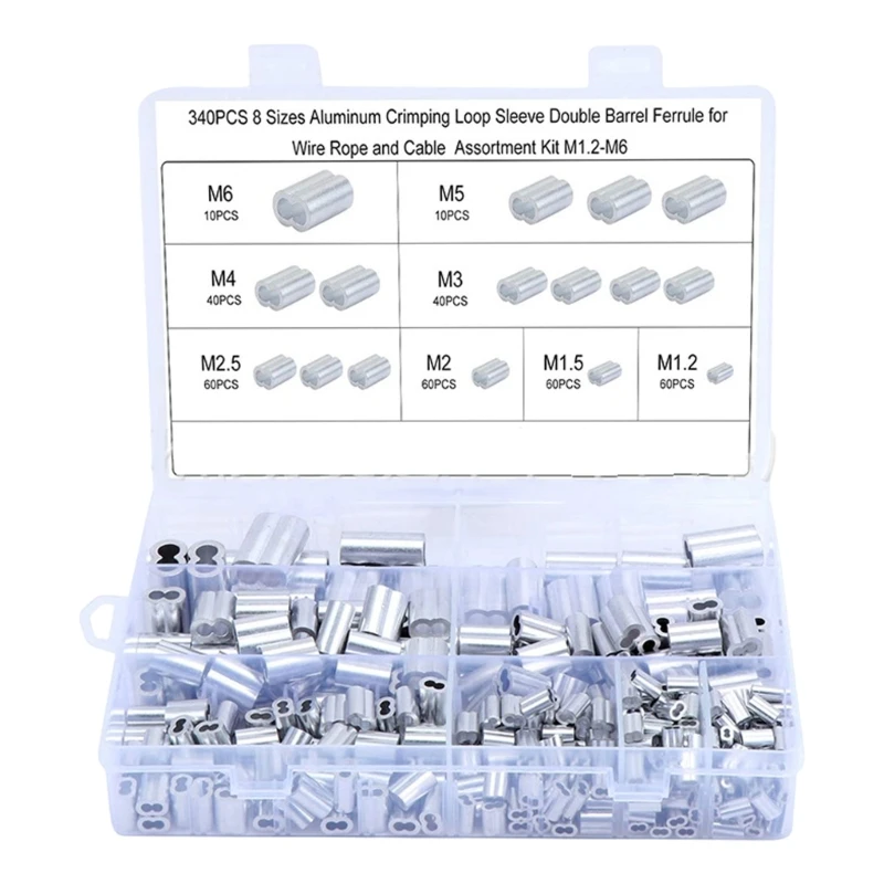 340Pcs Aluminium Crimping Looping Preformed Aluminium Press Sleeves Press Clamps TOP ones