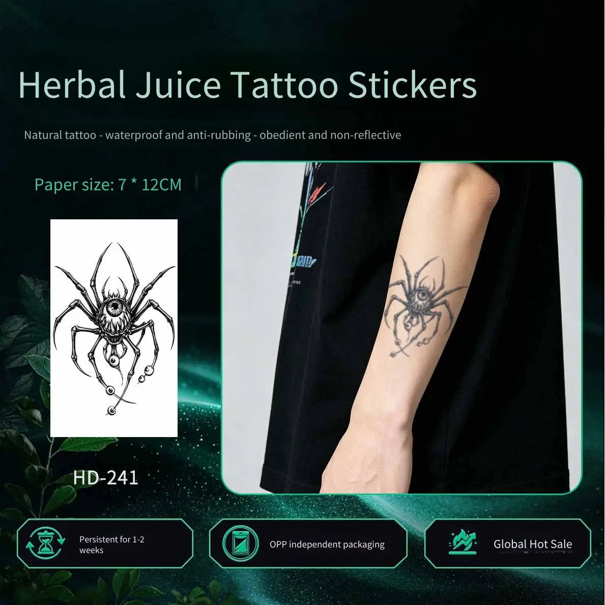 1 Sheet Per Pack Temporary Tattoo Sticker Waterproof Long Lasting Arm Leg for Women