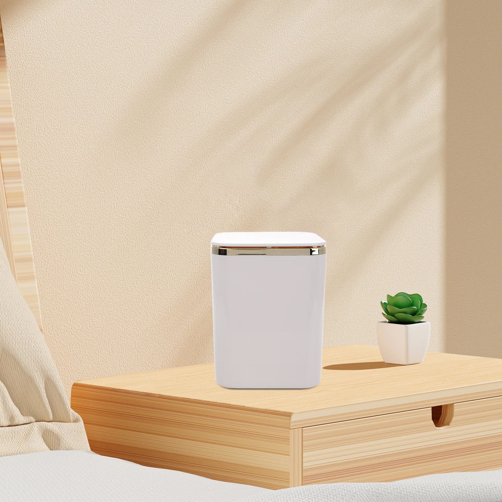 

Mini Desktop Trash Can Compact Square Rubbish Bin for Tabletop Countertop Home Office Dorm Multi-Use Plastic Waste Holder