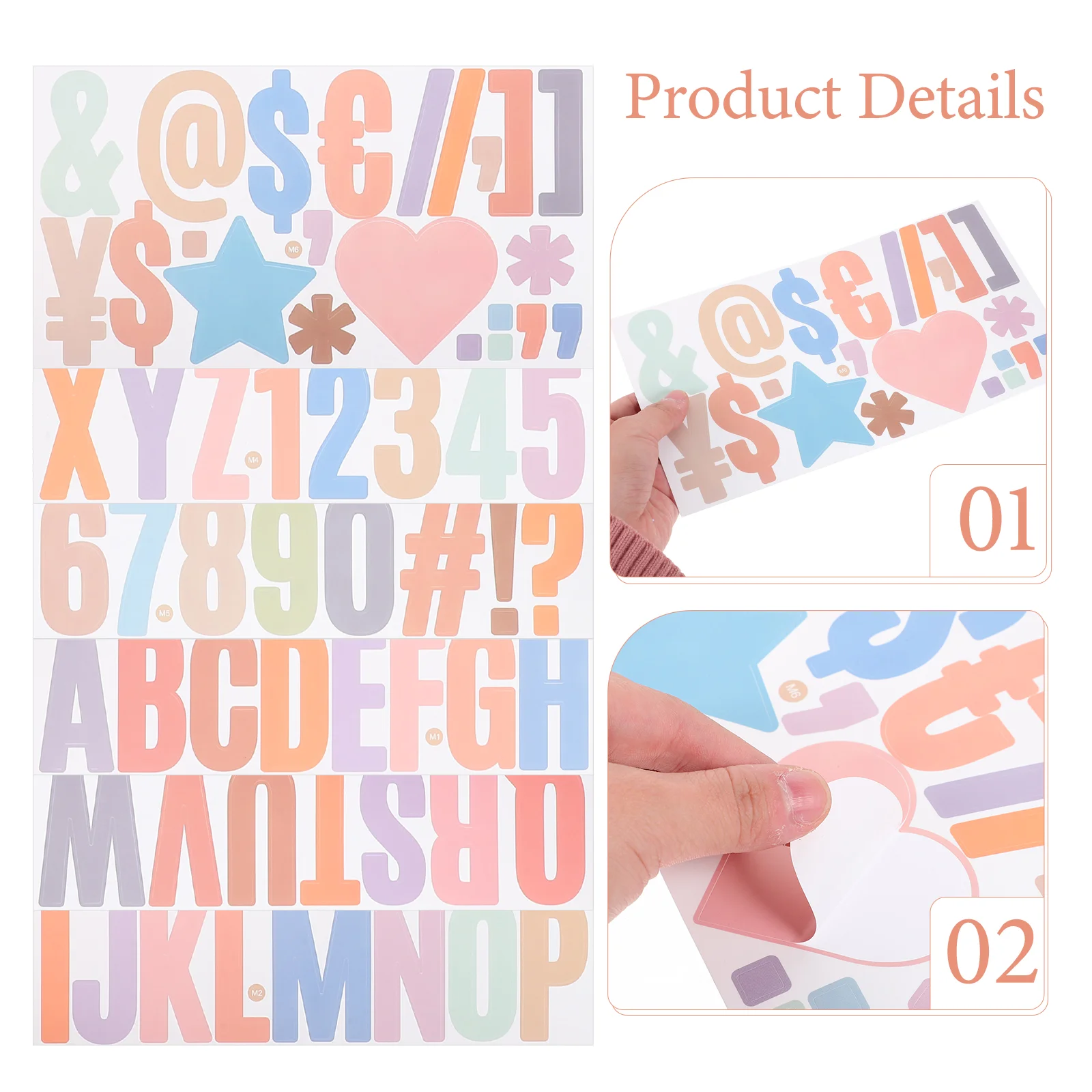 6 Sheets Letter Stickers Journal Supplies Trash Letters for Poster Board Alphabet