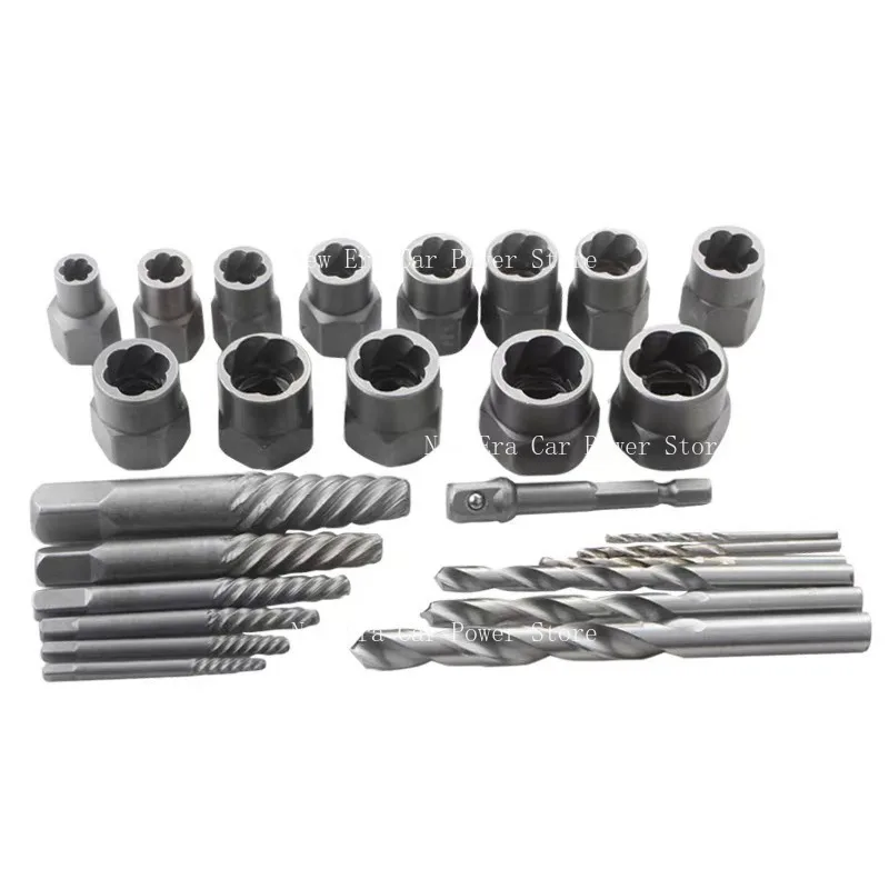 

26PCS Broken Bolt Screw Extractor Set, Hex Socket Nut Remover Tool Kit
