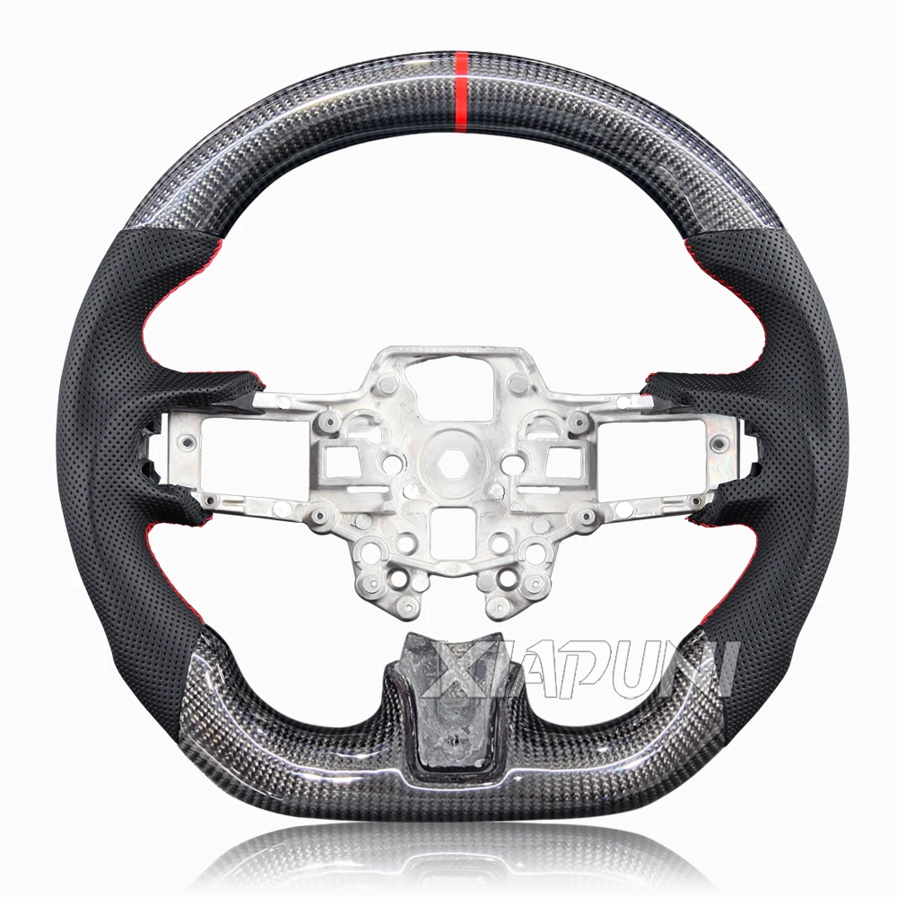 new For Mustang Steering Wheel Carbon Fiber Customized LED RPM Sport Wheel 2015-2023