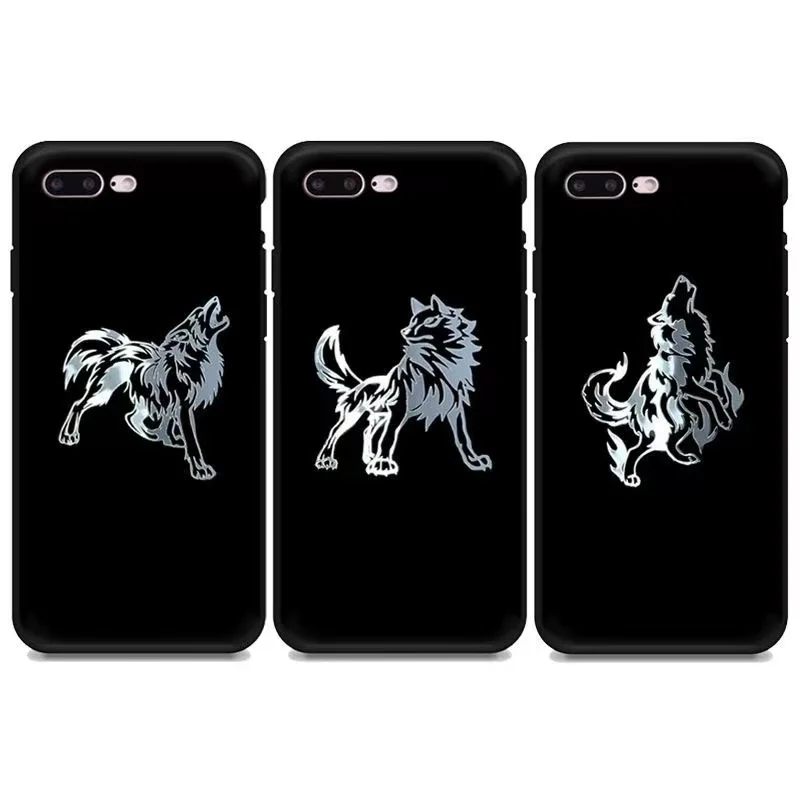 New personality Wolf pattern metal sticker 3D silver transfer sticker mobile phone computer car sticker decoration universal