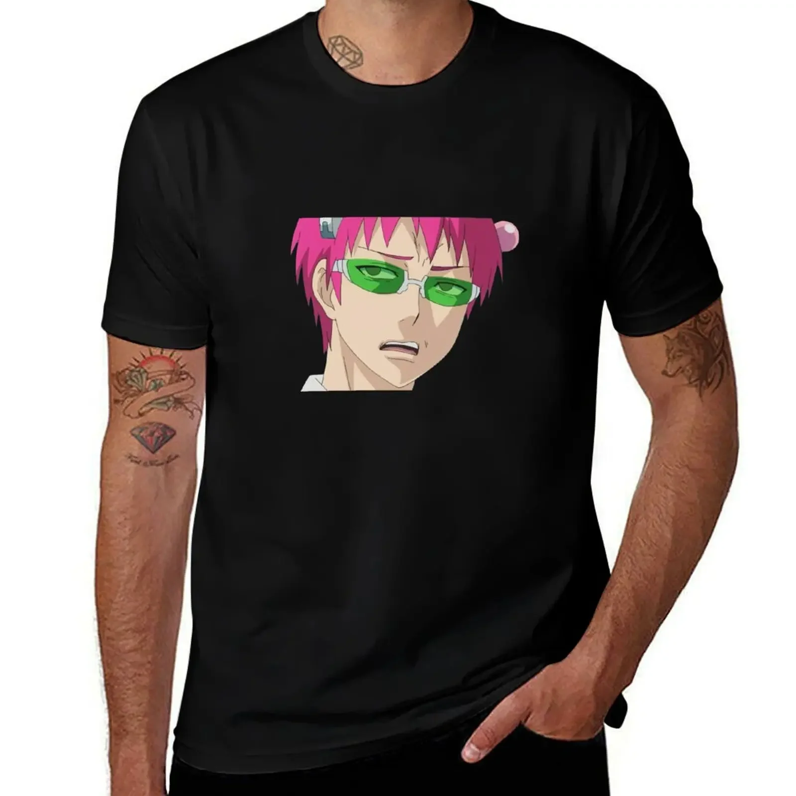 The Disastrous Life of Saiki K. Face Design T-Shirt Aesthetic clothing oversizeds mens vintage t shirts