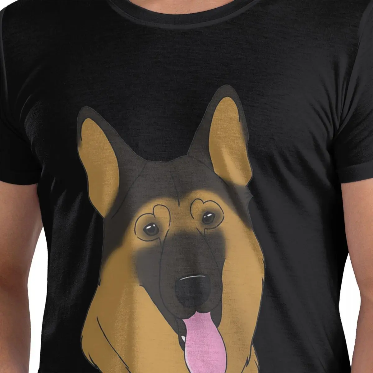 

Собака немецкая овчарка - черно-коричневая футболка из 100% хлопка, мужские классические футболки, мужские футболки с круглым вырезом и коротким рукавом, S-6XL