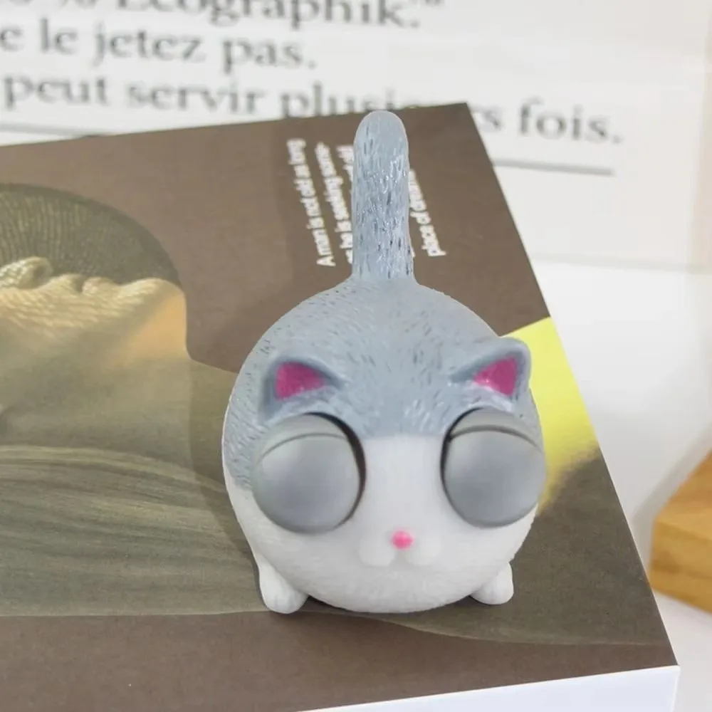 New TPR Angry Cat Squeeze Squeezable Angry Cat Style Squinting Cat Animal Figure Eyeball Burst Novelty Cat For Children