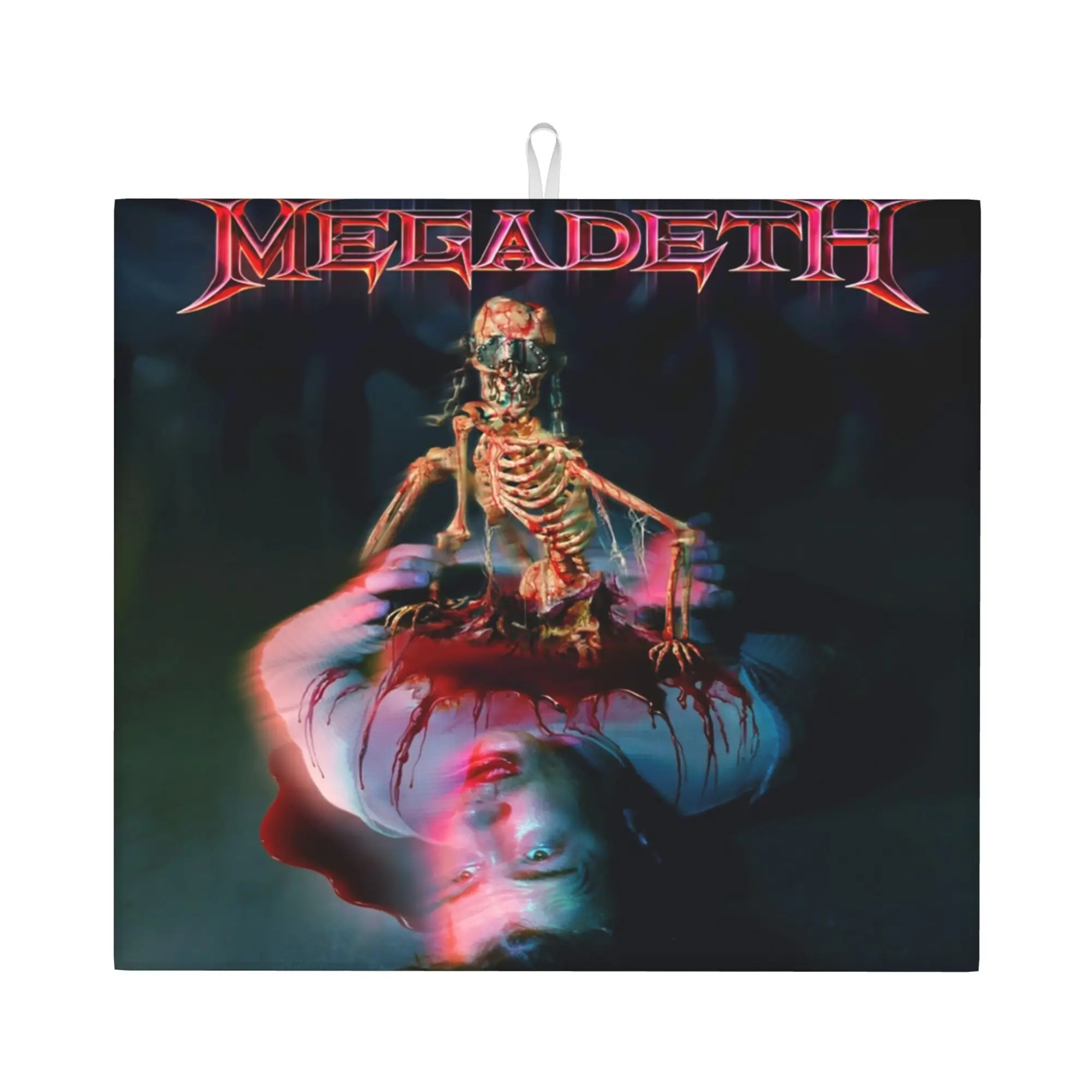 Megadeths Rock Band Non Slip Kitchen Counter Protector Mat Barware Tableware Skull Blood Bathroom Drying Mat For Kitchen