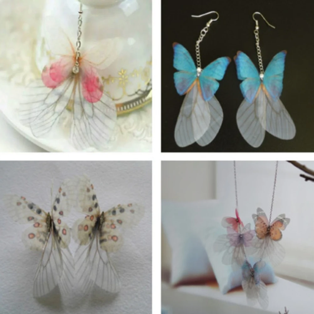 

10Pcs 8Cm Butterfly Wing Charms for DIY Earrings Necklaces Hair Clips Jewelry Craft Supplies Fashionable Thin Decorative