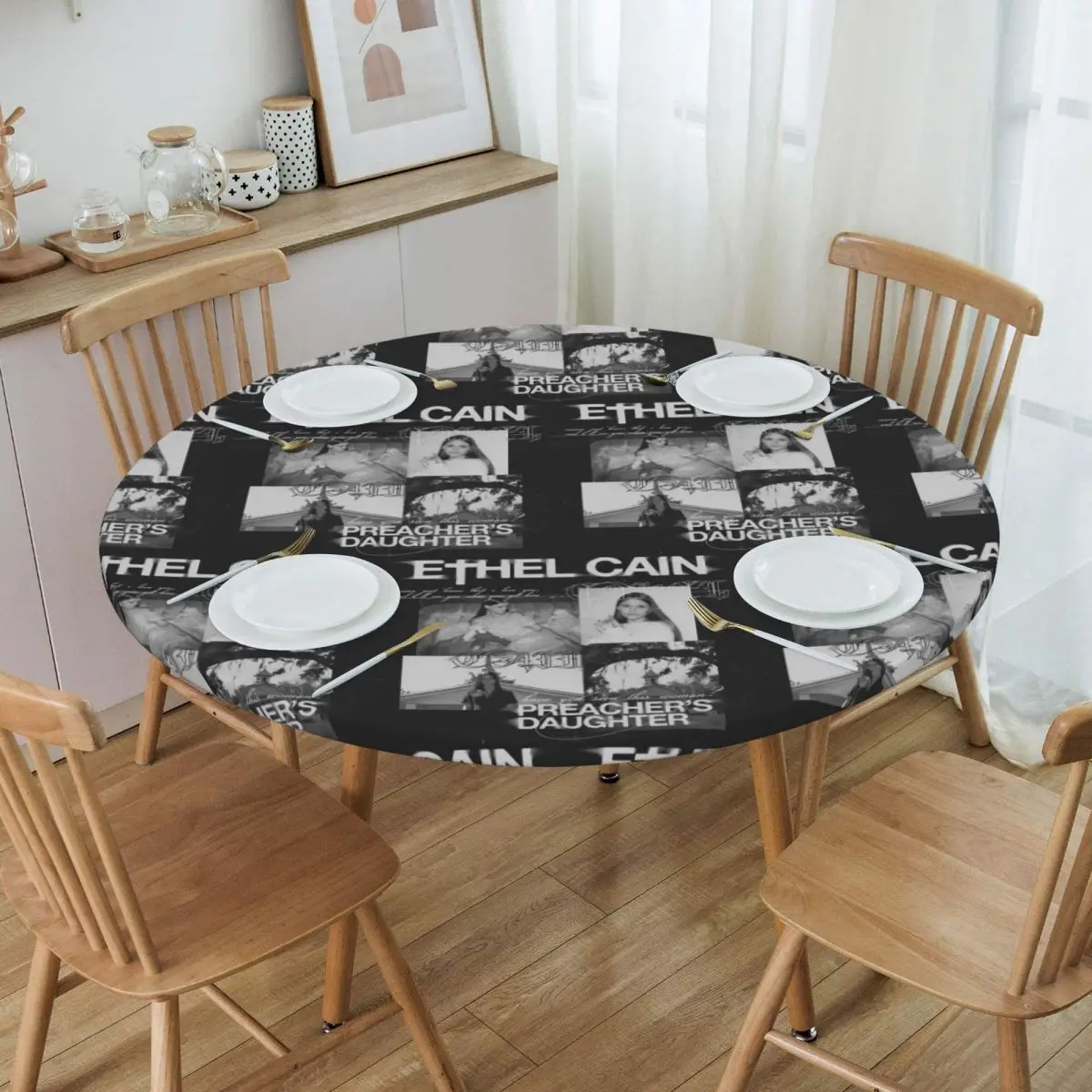 Ethel Cain Singer Album Music Tour 2024 Waterproof Round Tablecloth Oilproof Table Cloth for Kitchen Events Dining Table Cover