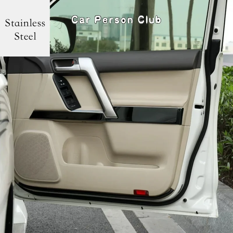 Stainless Car Interior Door Plate Decoration Panel Trims For Toyota Land Cruiser Prado FJ150 LC150 2010-2023 Cover Accessories