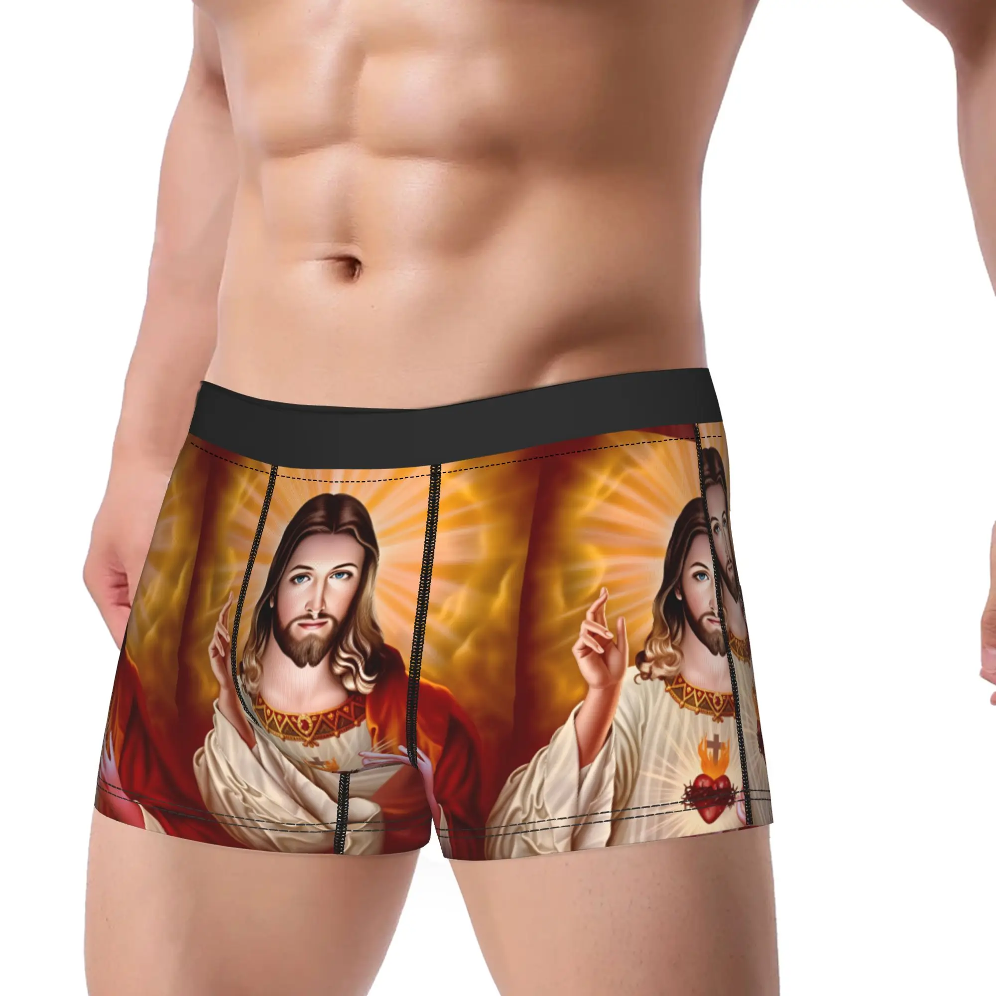 Cristo Jesus Underwear  Pattern Trunk High Quality Man Underpants Sexy Soft Shorts Briefs Gift Idea