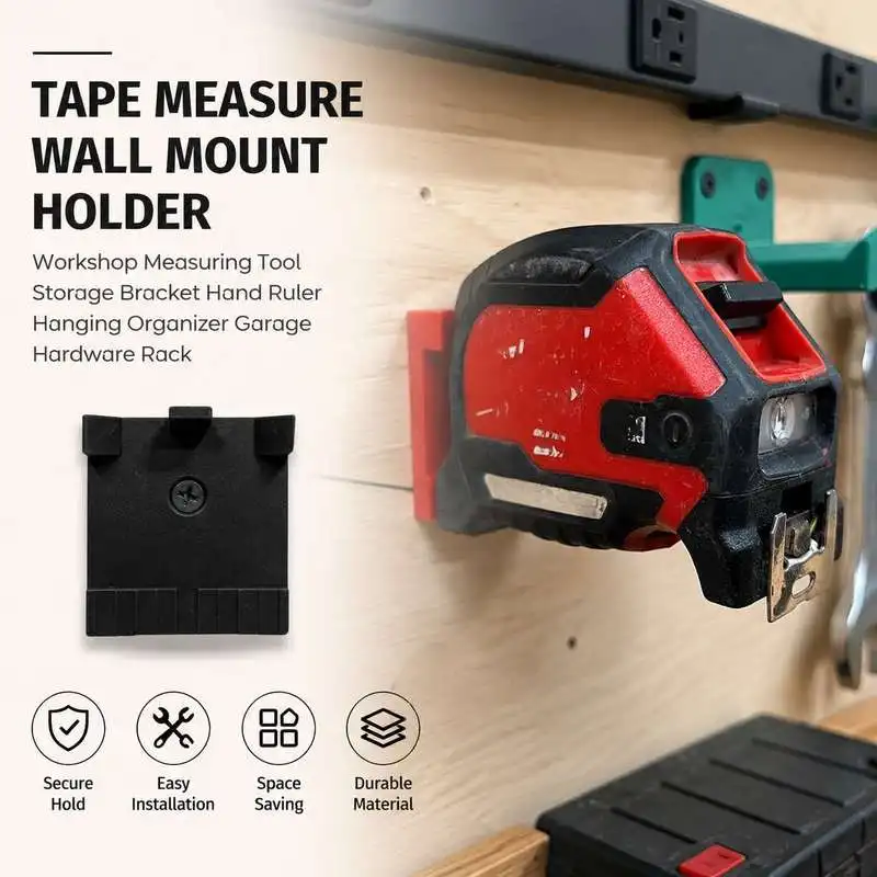 Tape Measure Wall Mount Holder Storage Bracket Hand Tool Organizer for Workshop Garage Wall Use