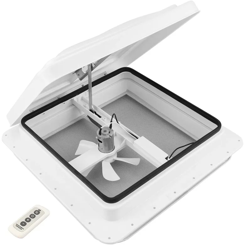 

14-дюймовый вентиляционный отверстие на крыше автофургона с реверсивным вентилятором 12 В и электрическим дистанционным вытяжным вентилятором для прицепа на колесах, кемпера, автофургона