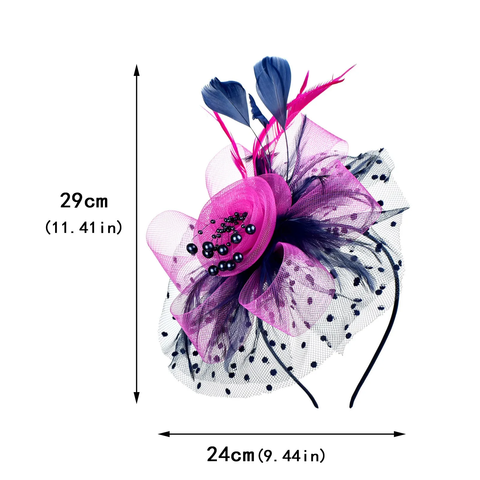 خمر النساء ريشة زهرة الفاسناتور قبعة السيدات إكسسوارات الشعر حفل زفاف الزهور شبكة الحجاب عقال دبوس الشعر
