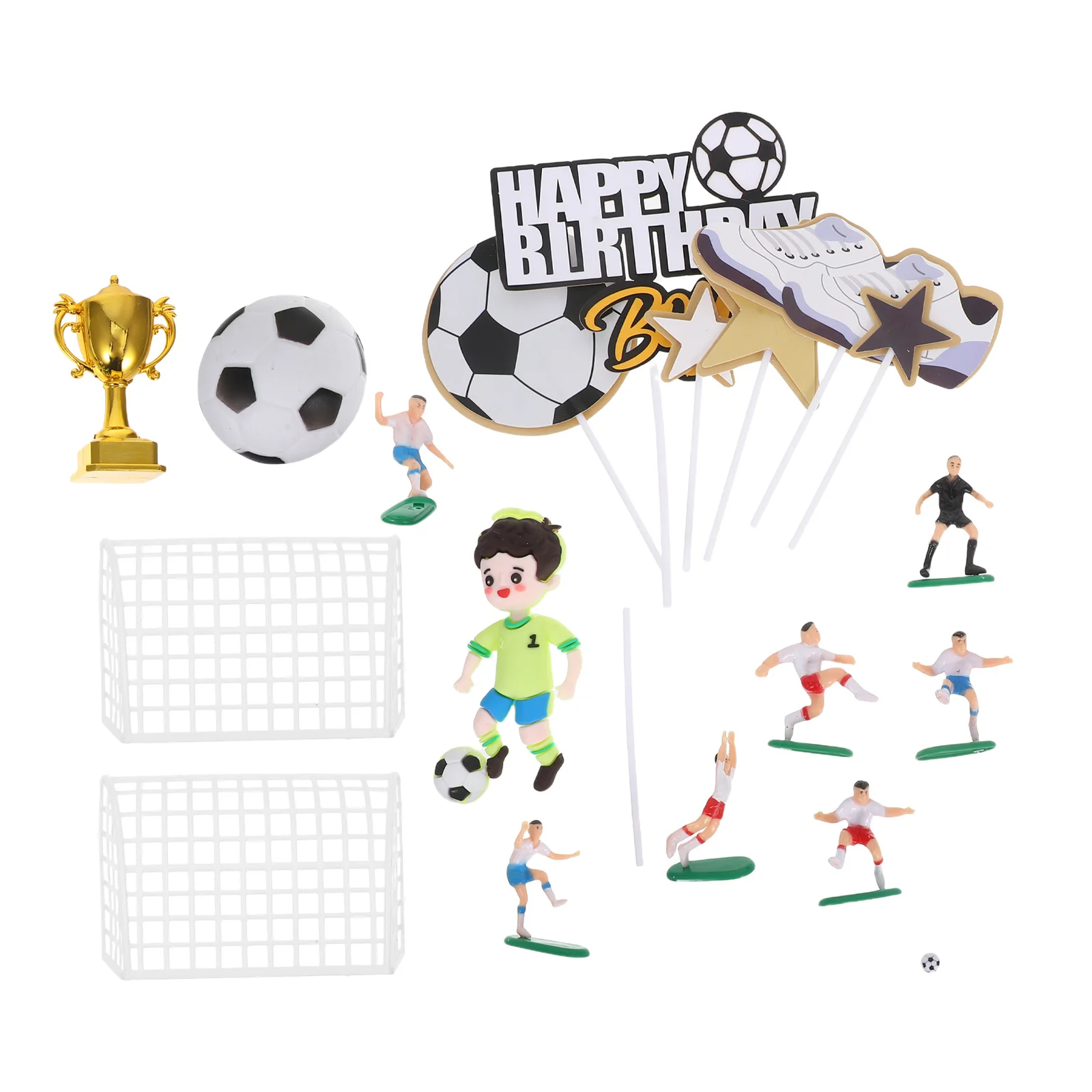 

6Pcs Soccer Cake Topper Football Birthday Decorations Sports Ball Player Figurines Soccer Party Supplies Football Cake