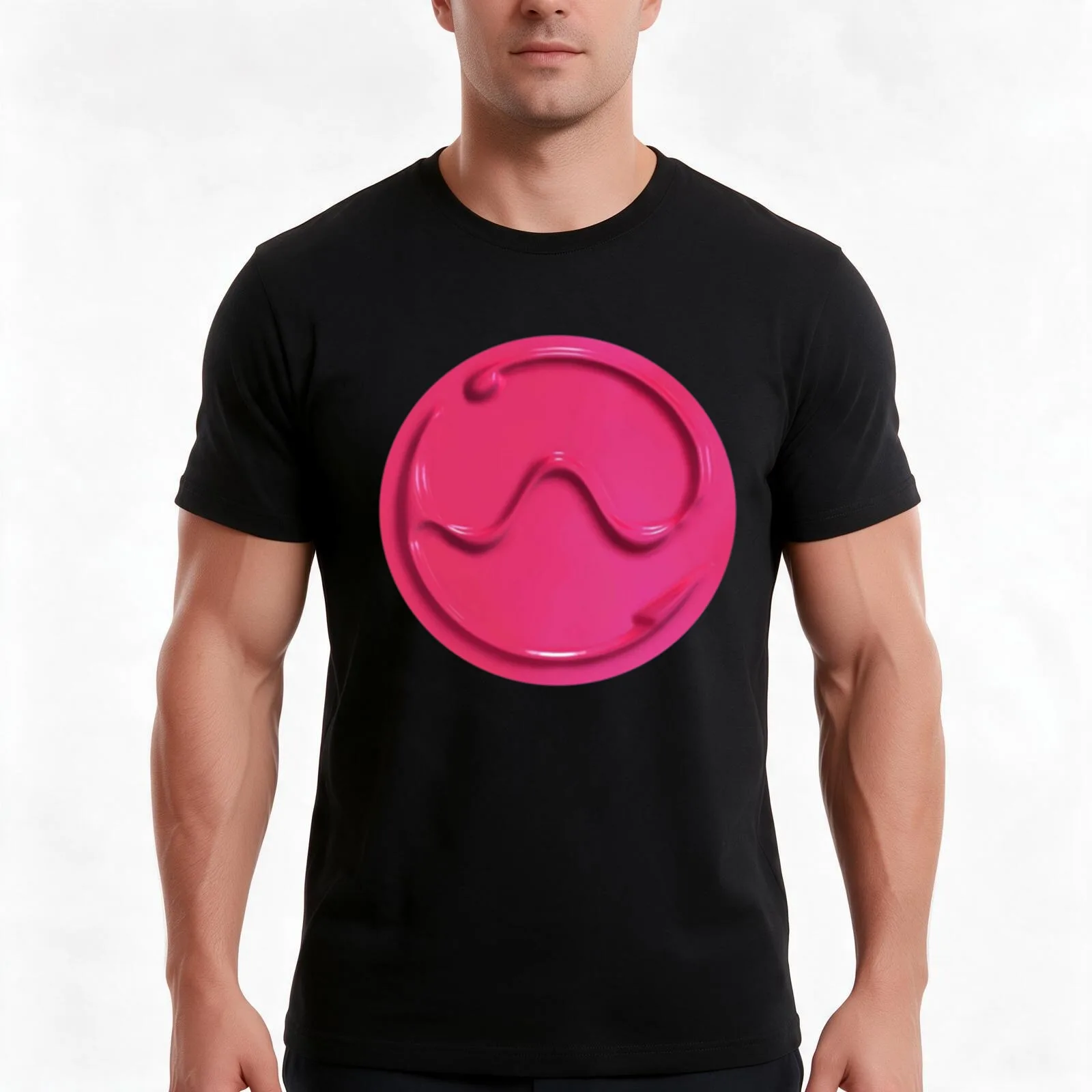 Chromatica Pink Sine Wave T-Shirt Summer Casual Cotton Tee Oversized Streetwear Tops Vintage Graphic Print Unisex Men Women