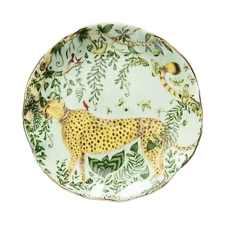 American Jungle Style Ceramic Plate Creative Animal Colour Glaze Craft Western Steak Dinner Plates Dessert Dishes Tableware Dish