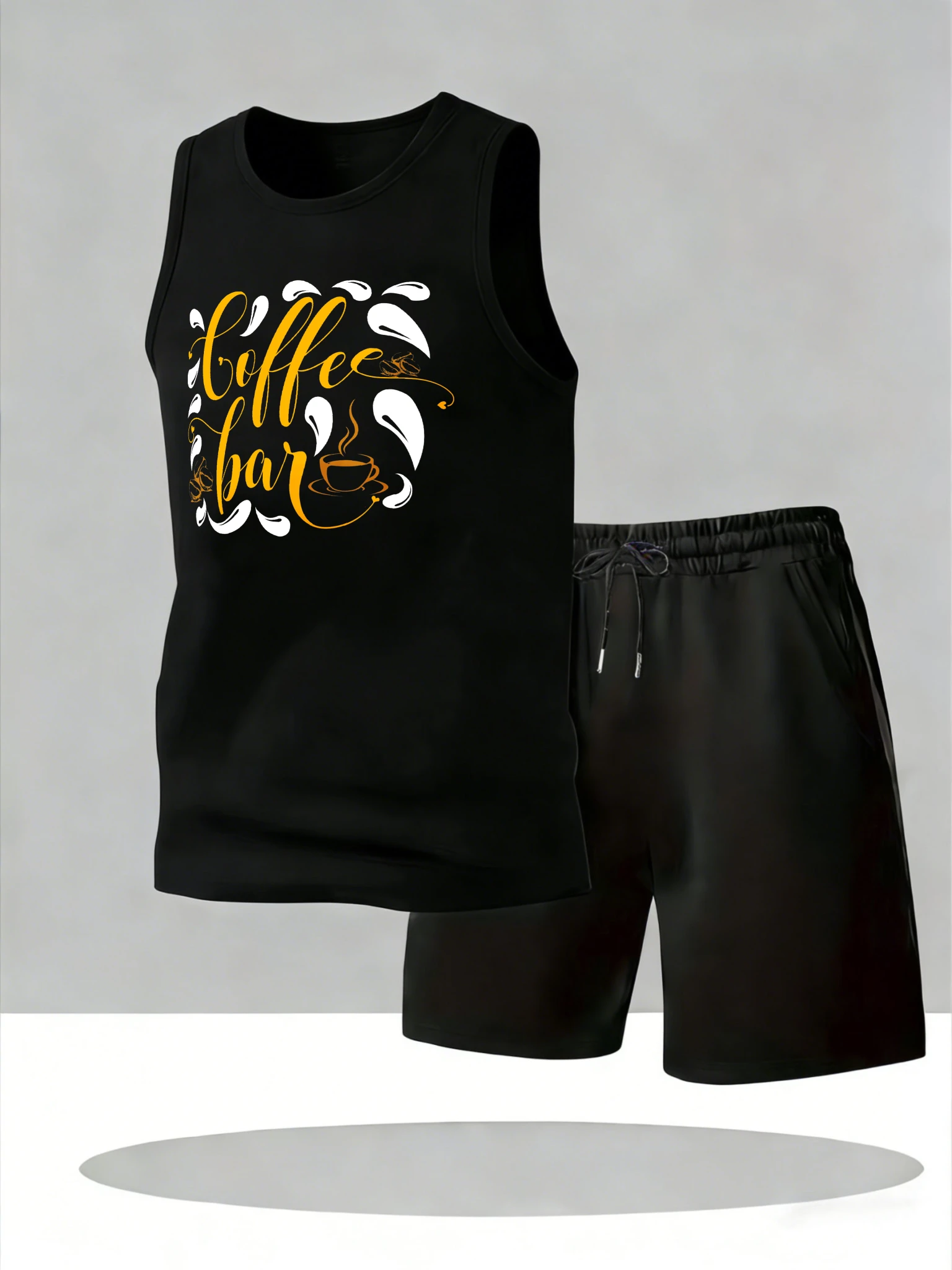 

Men's Tank Top Sets 2026 Summer Quick drying seaside drip clothing Breathable sports beach oversize crewneck sets for men