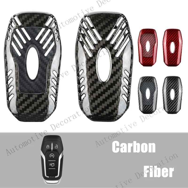 Z+ Carbon Fiber Car Key Fob Case Cover Bag For Ford Mustang Fusion F-150 Explorer