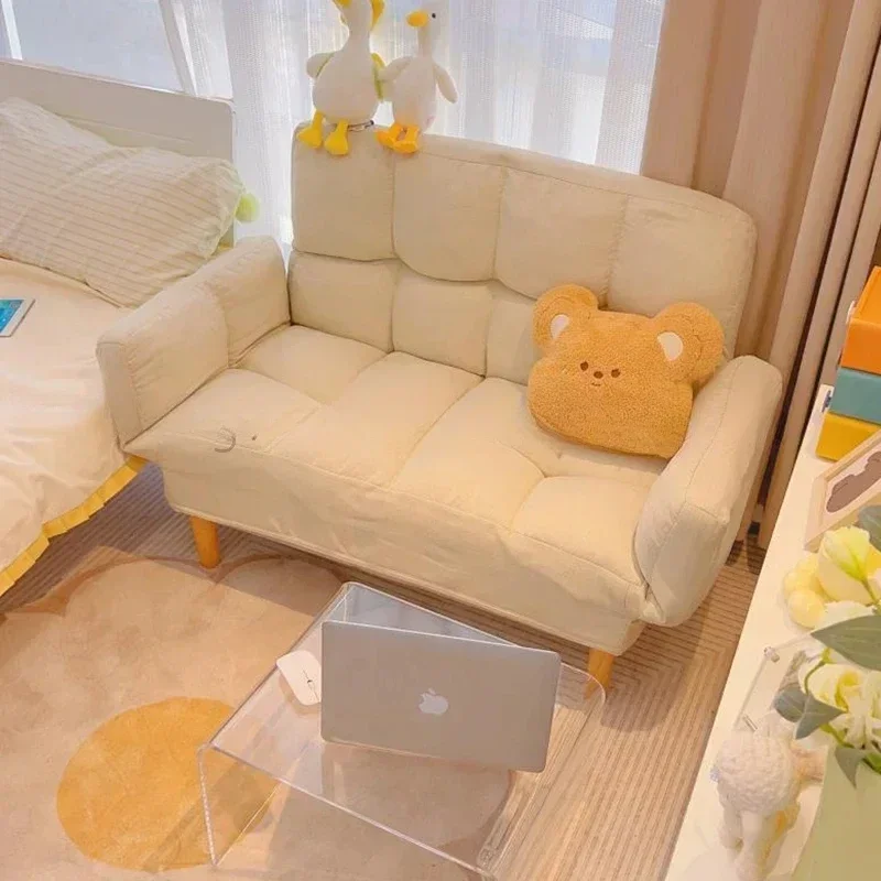 

Armchair Lambswool Floor Sofa Bed Foldable Lazy Reading Living Room Sofas White Wood Legs Bedroom Furniture
