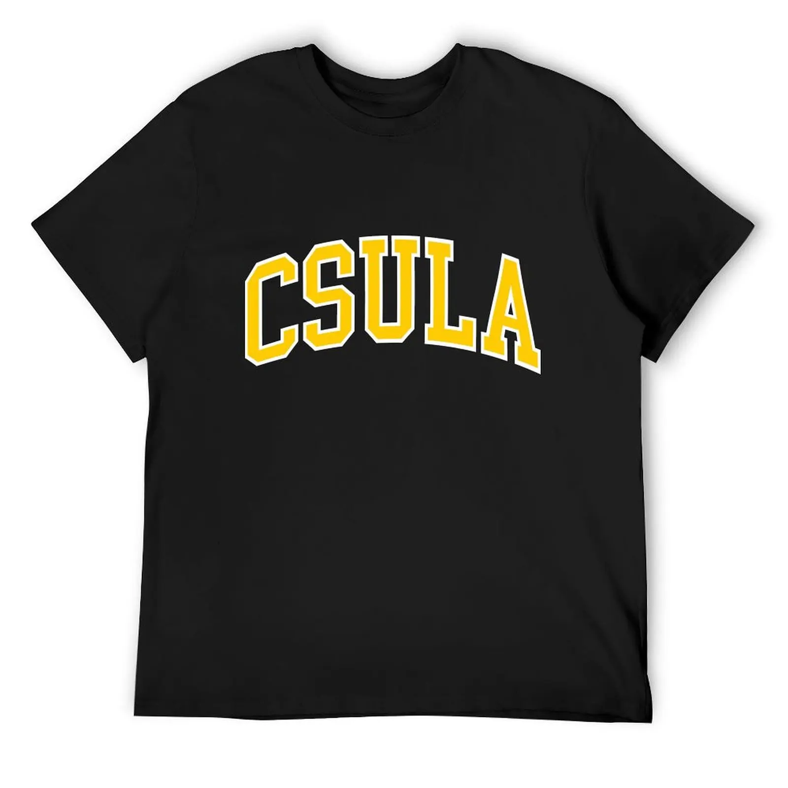 

csula- college font curved T-Shirt plus sizes luxury designer oversized vintage clothes black t shirts for men
