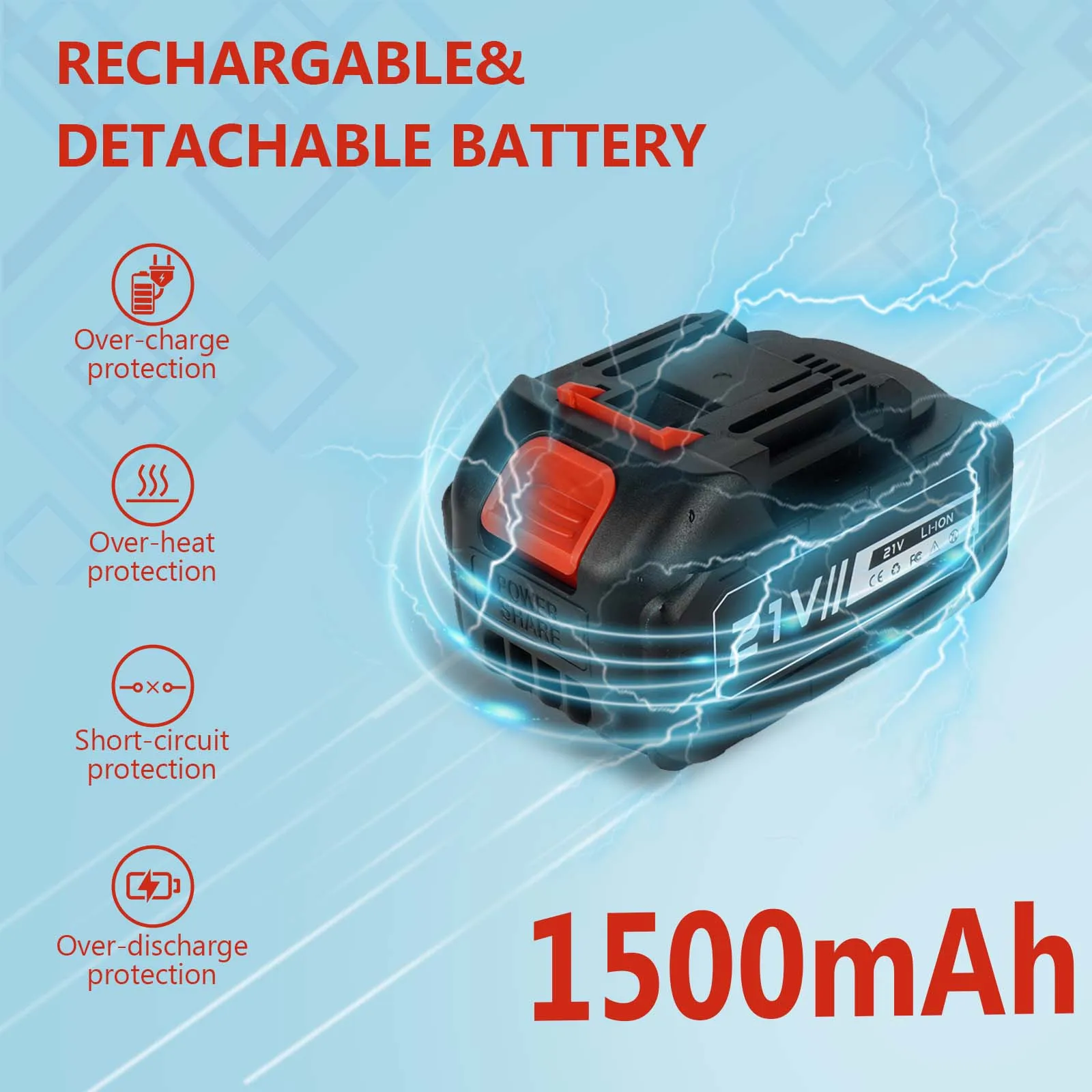 21V Akku-Ersatz Kompatibel mit Makita Elektrowerkzeug-Akku Lithium-Ionen-Akku für Kabellose Elektrowerkzeuge – Detail 4
