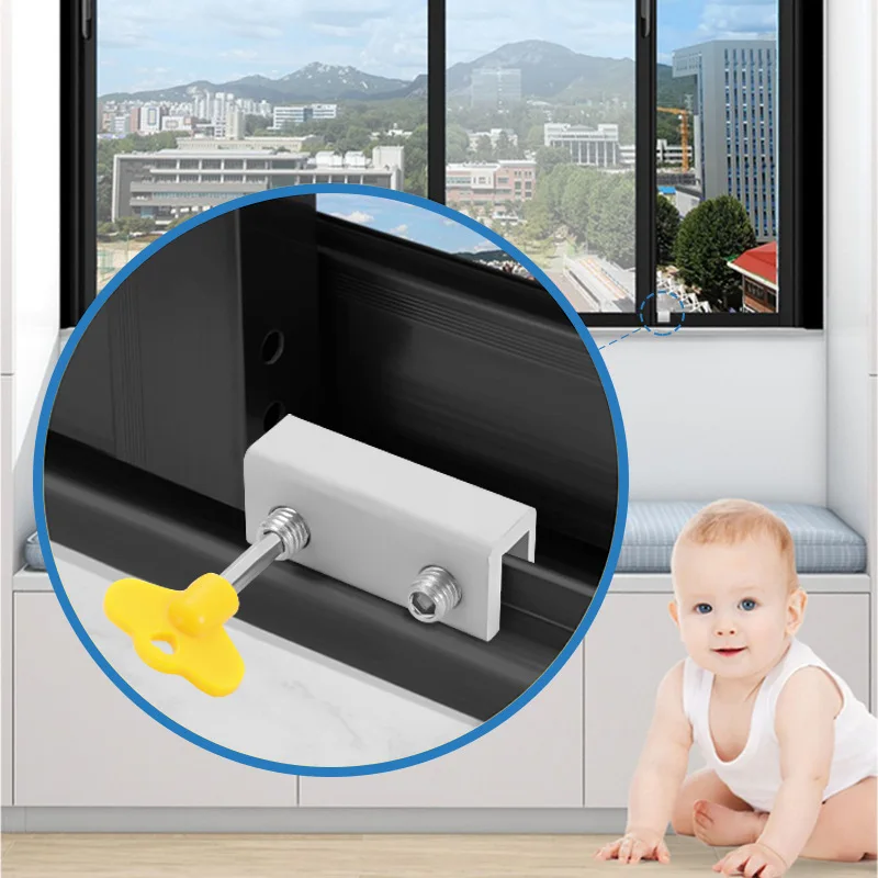 Sliding Sash Stopper Cabinet Locks Straps Doors Security Anti-theft Lock Window Sliding Door Baby Kids Child Safety Doors Lock